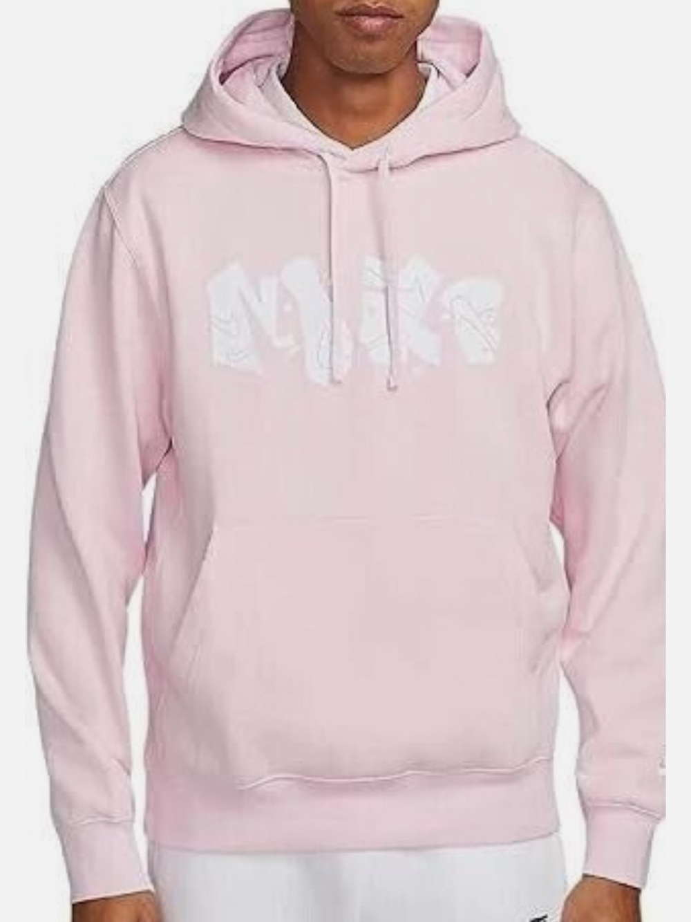Nike Men's Pink Hoodie with White Graphic